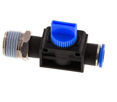 3/2-Way Shut-Off Hand Valve 10 mm - R1/2'' Plastic/Brass Tube-side venting