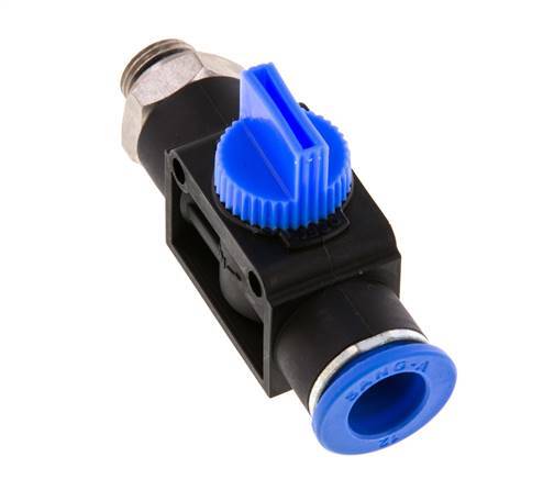 3/2-Way Shut-Off Hand Valve 12 mm - G1/4'' Plastic/Brass Tube-side venting