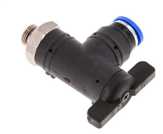 2-Way Elbow Ball Valve 8 mm - G1/8'' Plastic/Brass