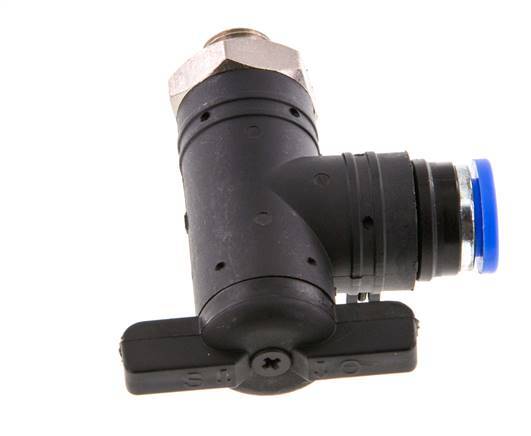 2-Way Elbow Ball Valve 8 mm - G1/8'' Plastic/Brass