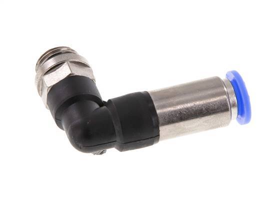 Push-In Fitting 8mm & G1/4'' Male Auto Shut-Off Elbow Brass/PBT 0-10bar (0-145psi)