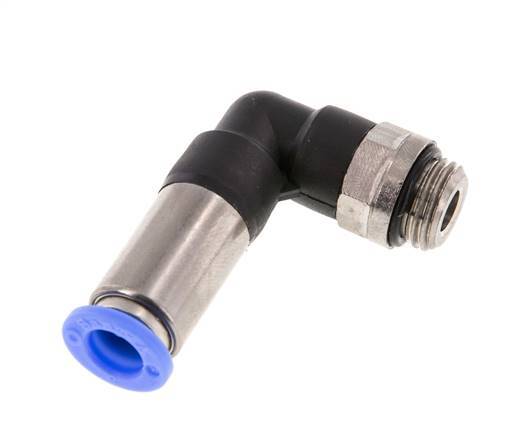 Push-In Fitting 8mm & G1/4'' Male Auto Shut-Off Elbow Brass/PBT 0-10bar (0-145psi)