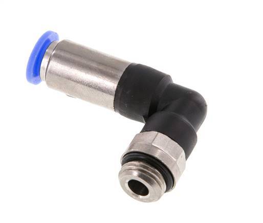 Push-In Fitting 8mm & G1/4'' Male Auto Shut-Off Elbow Brass/PBT 0-10bar (0-145psi)