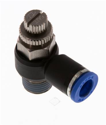 Flow Control Silencer Meter-Out Elbow 8 mm - R1/4'' Brass/PA 66