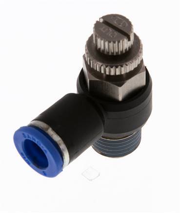 Flow Control Silencer Meter-Out Elbow 8 mm - R1/4'' Brass/PA 66