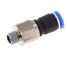 8mm & R1/8'' Swivel Joint Push-In-Male Threads Nickel-Plated Brass/PBT NBR Rotatable