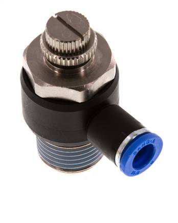 Flow Control Silencer Meter-Out Elbow 8 mm - R1/2'' Brass/PA 66