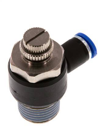 Flow Control Silencer Meter-Out Elbow 8 mm - R1/2'' Brass/PA 66