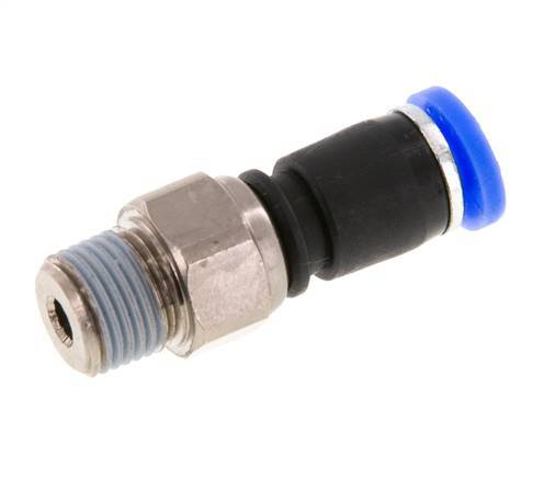4mm & R1/8'' Swivel Joint Push-In-Male Threads Nickel-Plated Brass/PBT NBR Rotatable