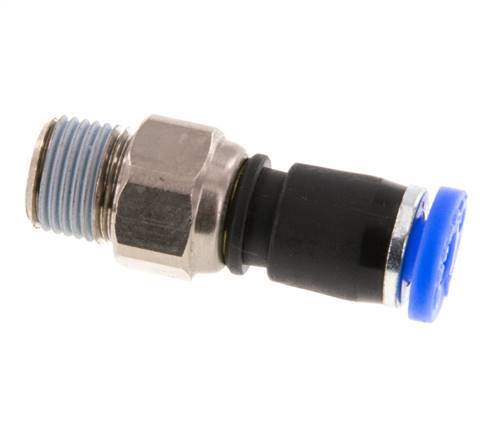 4mm & R1/8'' Swivel Joint Push-In-Male Threads Nickel-Plated Brass/PBT NBR Rotatable