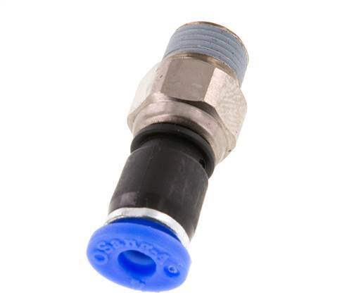 4mm & R1/8'' Swivel Joint Push-In-Male Threads Nickel-Plated Brass/PBT NBR Rotatable