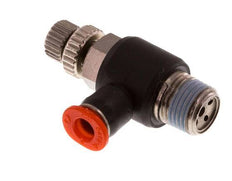 Flow Control Silencer Meter-In Elbow 4 mm - R1/8'' Brass/PBT