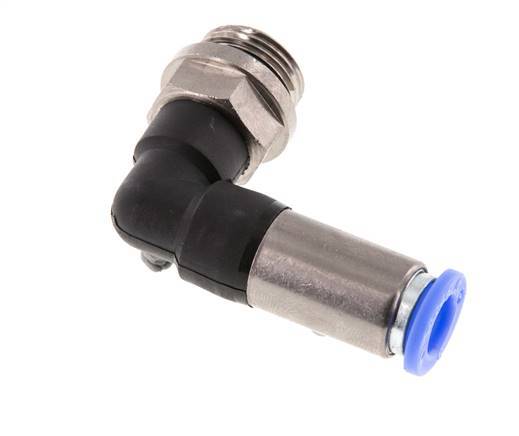 Push-In Fitting 8mm & G3/8'' Male Auto Shut-Off Elbow Brass/PBT 0-10bar (0-145psi)