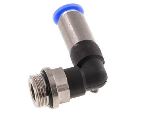 Push-In Fitting 8mm & G3/8'' Male Auto Shut-Off Elbow Brass/PBT 0-10bar (0-145psi)