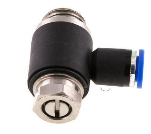 Flow Control Silencer Meter-Out Elbow 8 mm - G3/8'' Brass/PA 66 Slotted Screw