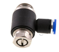 Flow Control Silencer Meter-Out Elbow 8 mm - G3/8'' Brass/PA 66 Slotted Screw