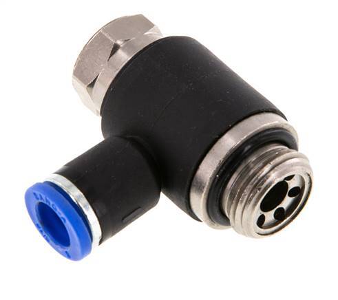 Flow Control Silencer Meter-Out Elbow 8 mm - G3/8'' Brass/PA 66 Slotted Screw
