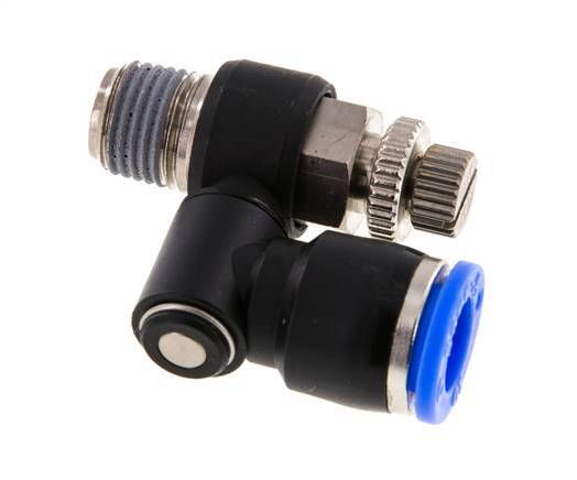 Flow Control Silencer Meter-Out Rotatable 10 mm - R1/4'' Brass/PA 66