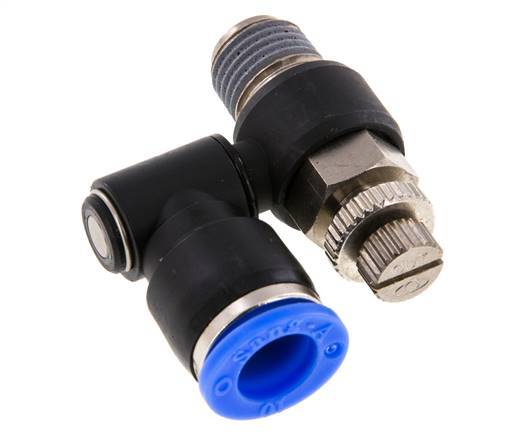 Flow Control Silencer Meter-Out Rotatable 10 mm - R1/4'' Brass/PA 66