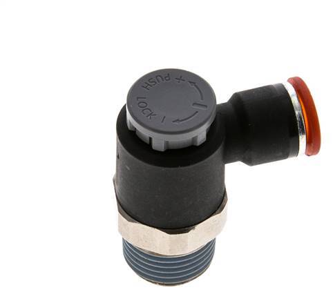 Flow Control Valve Meter-In Elbow 10 mm - R1/2'' Brass/PA 66 Locknut