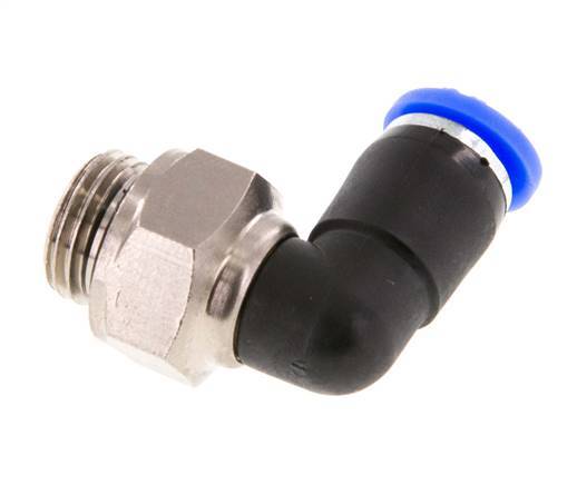 6mm & G1/4'' Elbow Swivel Joint Push-In-Male Threads Nickel-Plated Brass/PBT NBR Rotatable