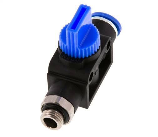 3/2-Way Shut-Off Hand Valve 8 mm - G1/8'' Plastic/Brass Tube-side venting