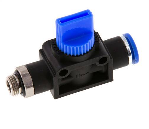 3/2-Way Shut-Off Hand Valve 8 mm - G1/8'' Plastic/Brass Tube-side venting