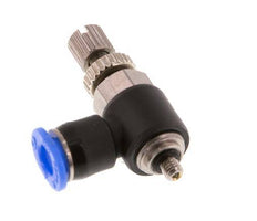 Flow Control Silencer Meter-Out Elbow 4 mm - M3 Brass/PBT