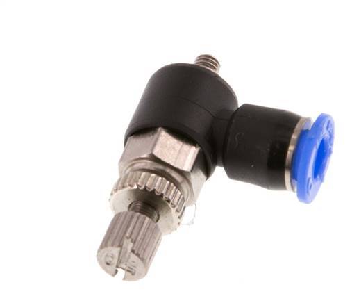 Flow Control Silencer Meter-Out Elbow 4 mm - M3 Brass/PBT