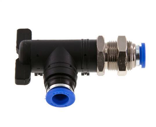 2-Way Elbow Ball Valve 8 mm Plastic/Brass Bulkhead