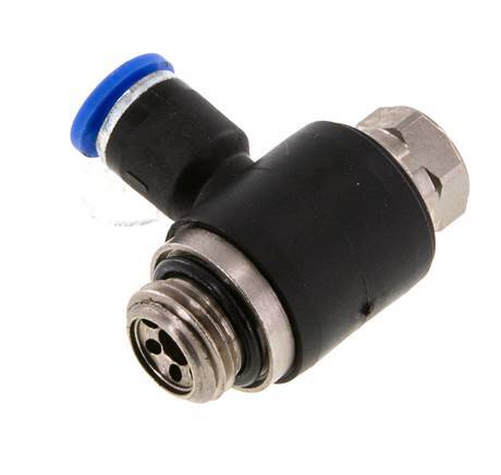 Flow Control Silencer Meter-Out Elbow 6 mm - G1/4'' Brass/PA 66 Slotted Screw