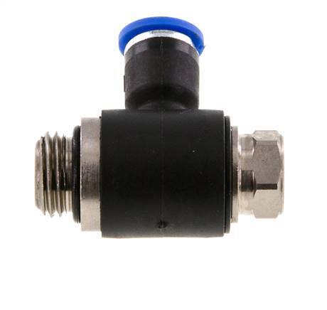 Flow Control Silencer Meter-Out Elbow 6 mm - G1/4'' Brass/PA 66 Slotted Screw