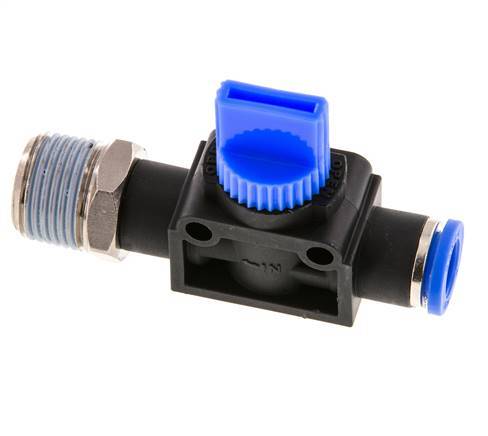 3/2-Way Shut-Off Hand Valve 8 mm - R3/8'' Plastic/Brass Thread-side venting