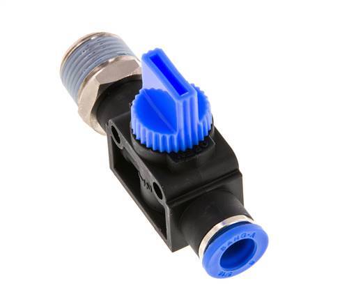 3/2-Way Shut-Off Hand Valve 8 mm - R3/8'' Plastic/Brass Thread-side venting