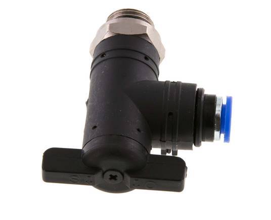 2-Way Elbow Ball Valve 6 mm - G1/4'' Plastic/Brass