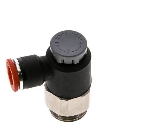 Flow Control Valve Meter-In Elbow 10 mm - G1/2'' Brass/PA 66 Locknut