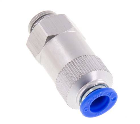 Push-In Check Valve 10mm & G3/8'' Male Aluminum 0.2-10bar (3-145psi) Thread-Hose