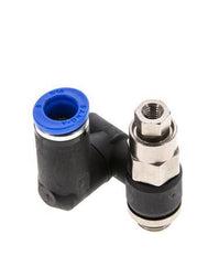 Flow Control Silencer Meter-Out Rotatable 8 mm - G1/8''-M5 Brass/PA 66 with Pilot Operated Check Valve
