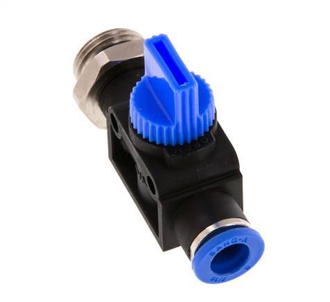 3/2-Way Shut-Off Hand Valve 8 mm - G3/8'' Plastic/Brass Thread-side venting