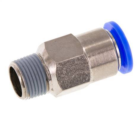 Push-In Fitting 12mm & R3/8'' Male Auto Shut-Off Brass/PBT 0-10bar (0-145psi)