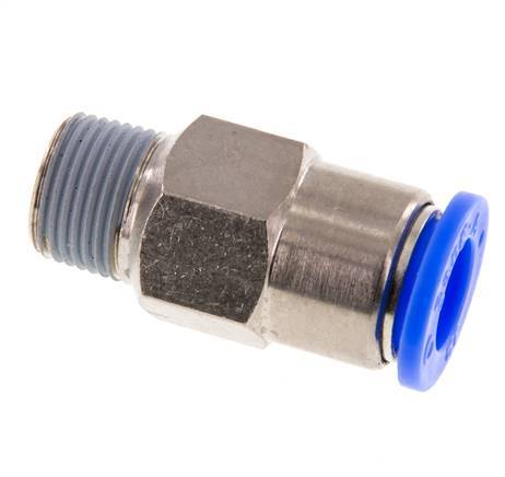 Push-In Fitting 12mm & R3/8'' Male Auto Shut-Off Brass/PBT 0-10bar (0-145psi)