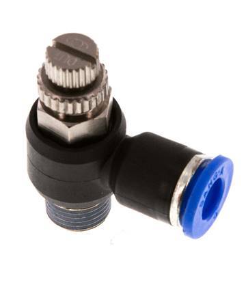 Flow Control Silencer Meter-Out Elbow 6 mm - R1/8'' Brass/PA 66
