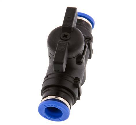 2-Way Straight Ball Valve 8 mm Plastic/Brass