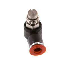 Flow Control Silencer Meter-In Elbow 6 mm - R1/8'' Brass/PA 66