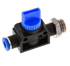 3/2-Way Shut-Off Hand Valve 6 mm - G1/4'' Plastic/Brass Tube-side venting
