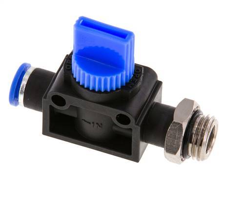 3/2-Way Shut-Off Hand Valve 6 mm - G1/4'' Plastic/Brass Tube-side venting