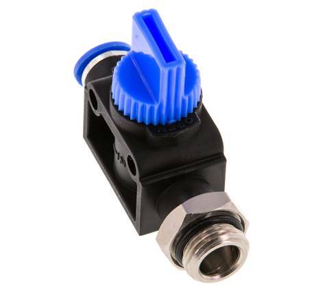 3/2-Way Shut-Off Hand Valve 6 mm - G1/4'' Plastic/Brass Tube-side venting