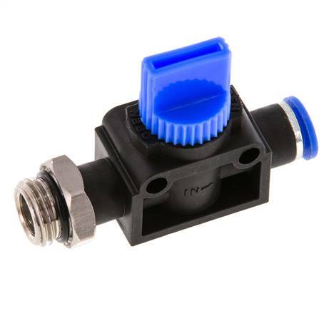 3/2-Way Shut-Off Hand Valve 6 mm - G1/4'' Plastic/Brass Tube-side venting