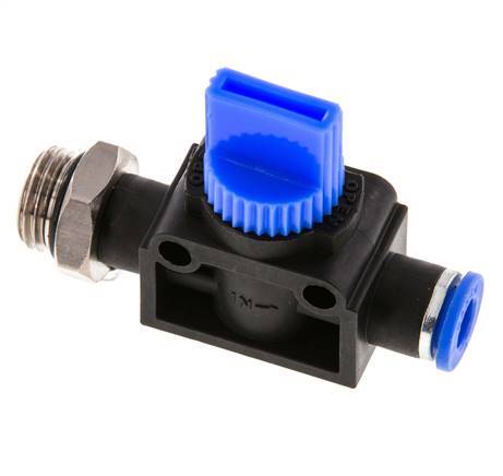 3/2-Way Shut-Off Hand Valve 6 mm - G1/4'' Plastic/Brass Tube-side venting