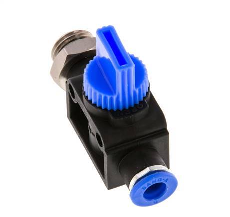 3/2-Way Shut-Off Hand Valve 6 mm - G1/4'' Plastic/Brass Tube-side venting